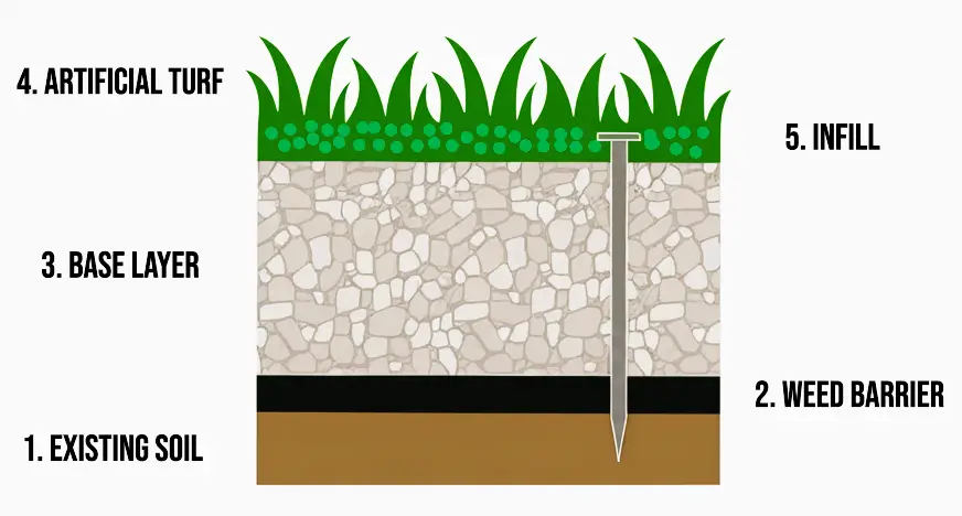 Artificial Turf Installation Diagram