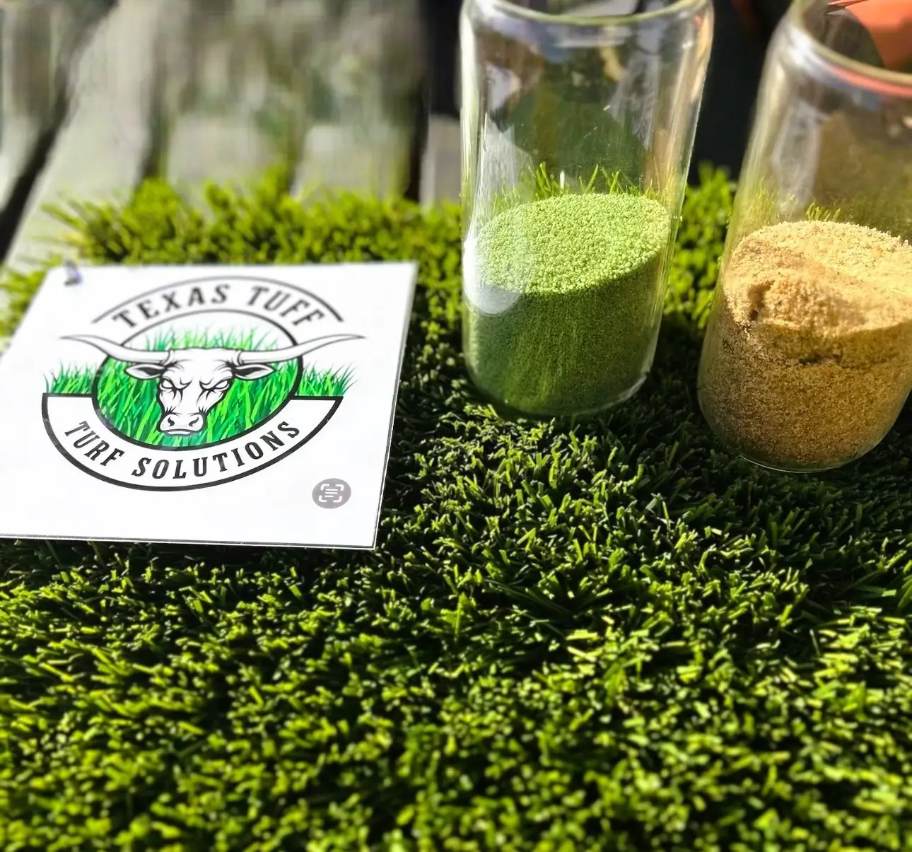 Texas Tuff Turf Solutions Display with Infill Samples
