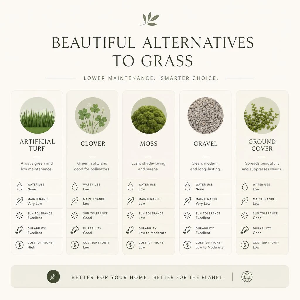 Grass Alternatives You Can Walk On: 9 Durable Lawn Options 1 why homeowners look for grass alternatives