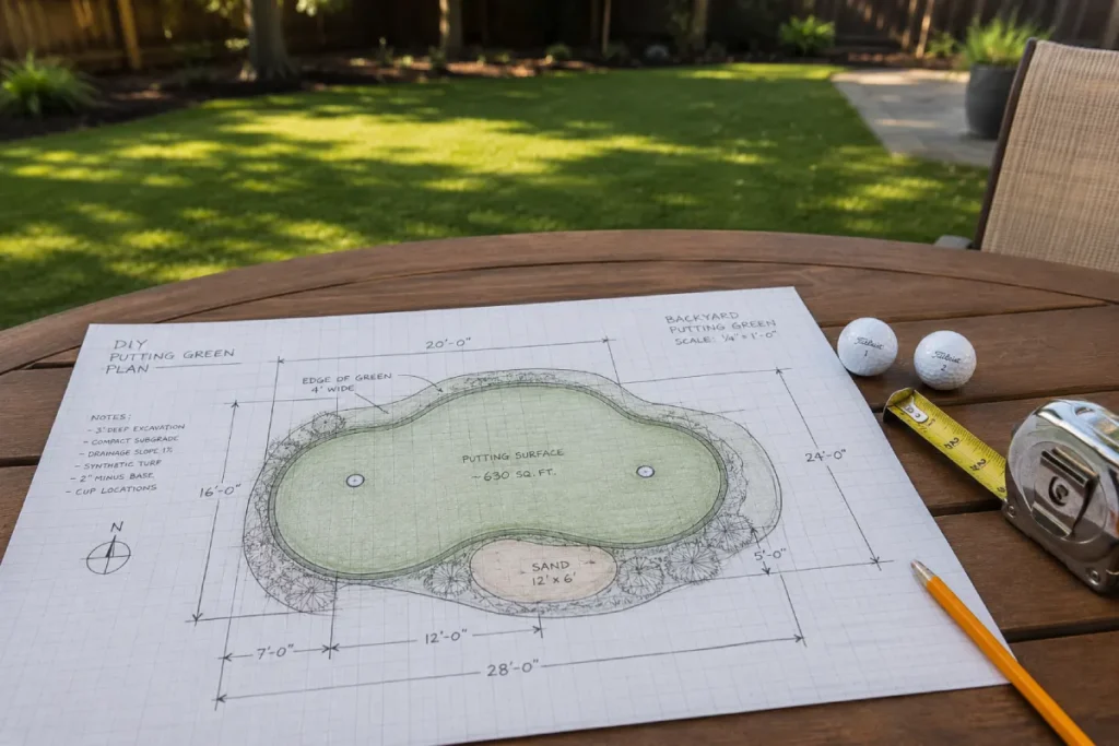 sizing and layout for a home green