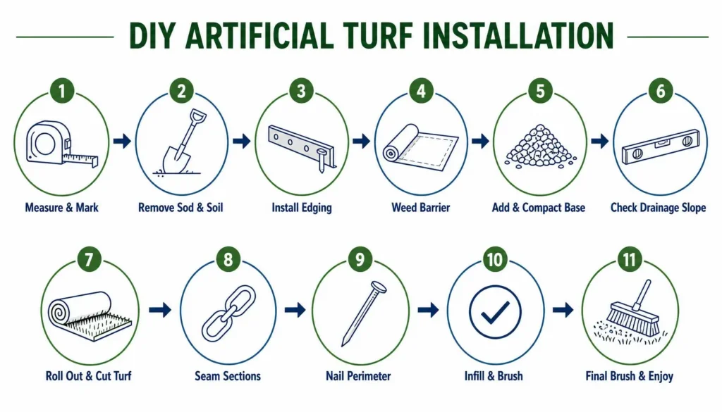 diy turf installation infographic